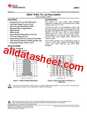 LMV641MG NOPB Datasheet PDF Texas Instruments