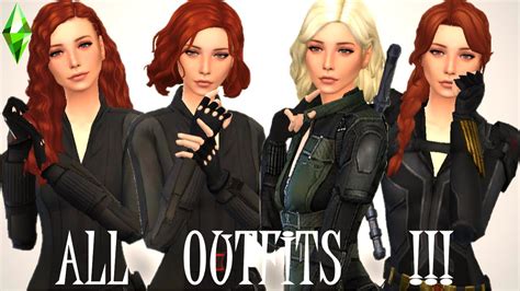 BLACK WIDOW OUTFIT SHOWCASE I Sims 4 I All Outfits CC Links YouTube