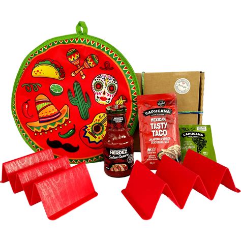 Taco Gift Set: Salsa Spices, Holder, Tortilla Warmer | Perfect Present