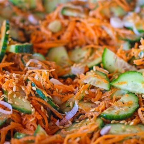 Carrot And Cucumber Salad Fresh Crispy And Crunchy Making Salads