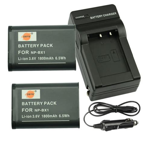 DSTE 2pcs NP BX1 Np Bx1 Battery Travel And Car Charger For Sony DSC