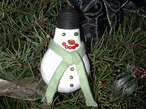 Snowman Light Bulb Ornament Neatorama