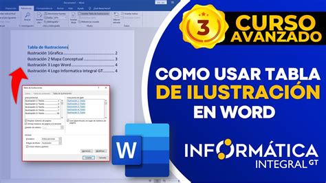 COMO CREAR UNA TABLA DE ILUSTRACIONES EN WORD Edición 2 YouTube