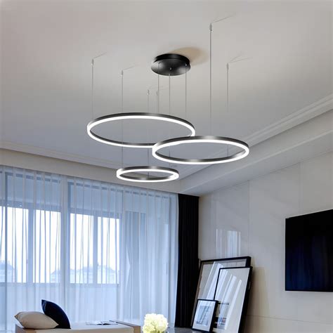 Contemporary Circle Shape Pendant Chandeliers Metal 3 Light Pendant