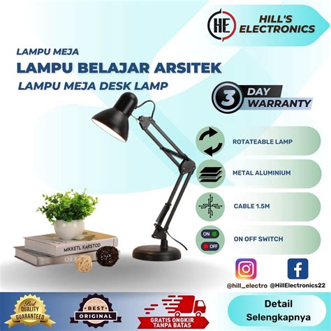 Jual Lampu Belajar Arsitek Kerja Arsitek Meja Desk Lamp Putih Shopee