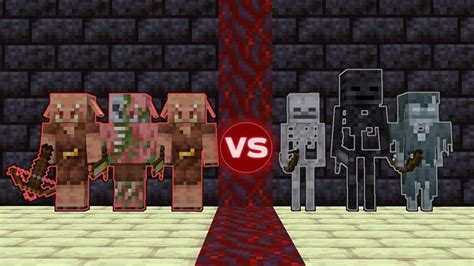 Piglin Army Vs Skeleton Army Minecraft Mob Battle Season