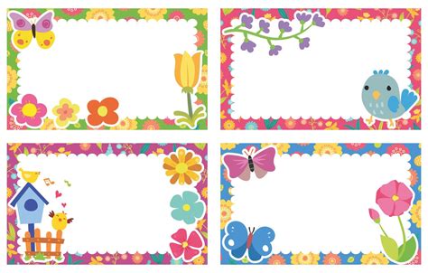 Spring Flower Name Tag Printable In Flower Templates Printable