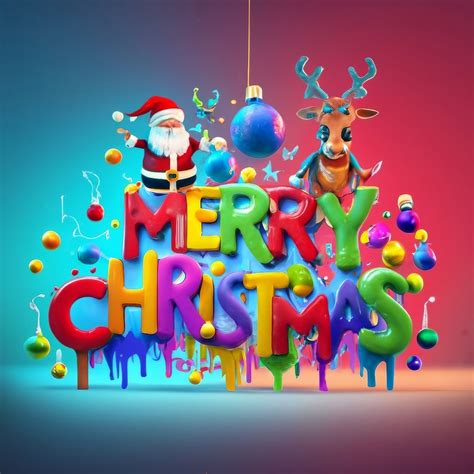 Merry Christmas Santa Claus And Reindeer Digital Art 50 High Quality