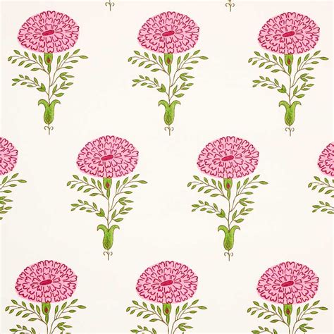 Schumacher Marigold Pink Wallpaper | Samples