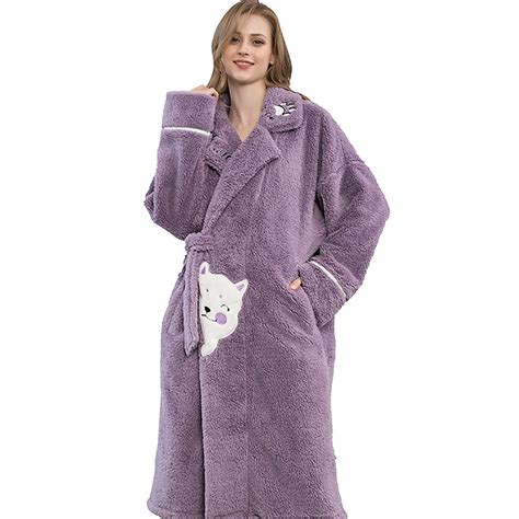 Buy Ladies Dressing Gown Fluffy Fleece Womens Dressing Gowns For Winter Super Soft Velour