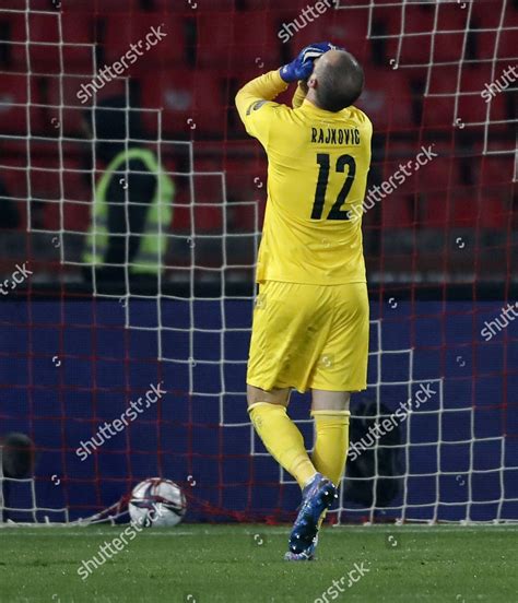 Serbias Goalkeeper Predrag Rajkovic During Fifa Editorial Stock Photo