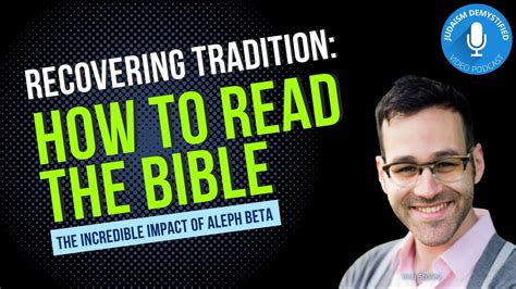 Imu Shalev Recovering Tradition How To Read The Bible The