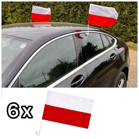 Flaga Polski Na Samoch D Flagi Polska Na Auto Zestaw Flag Na