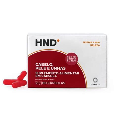 Suplemento Alimentar para Cabelo Pele e Unhas HND 60 Cápsulas