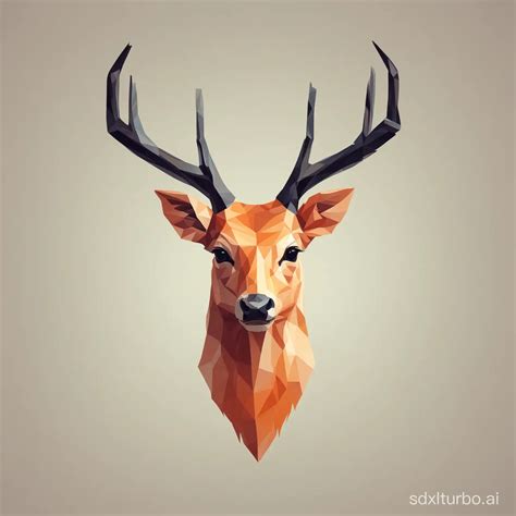 Minimal Geometric Deer Design In Simple Colors SDXL Free Online