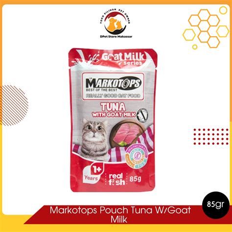 Jual Makanan Kucing Basah Markotops Pouch Tuna Adult W Goat Milk 85gr