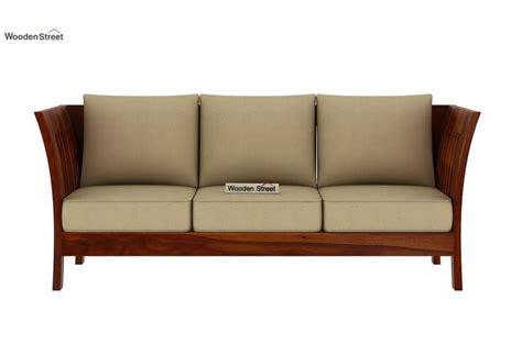 Buy Raiden Wooden Sofa Set With Washable Zipper Cover Honey Irish