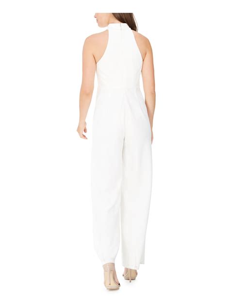 Calvin Klein 139 Womens New White Halter Sleeveless Wide Leg Jumpsuit