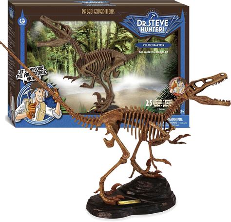 Geoworld Velociraptor Skeleton Model Kit Scale Replica