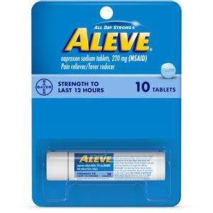 Upc Aleve Tablets Naproxen Sodium Pain Reliever Count