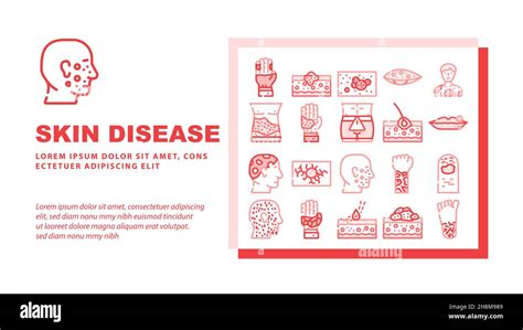 Skin Disease Human Health Problem Landing Header Vector Stock Vector