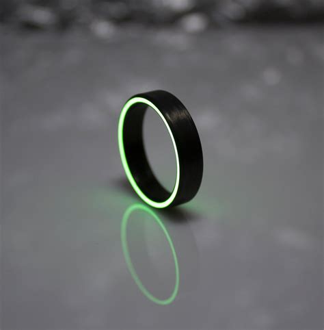 Carbon Fiber Glow Ring Glow Ring Band Black Ring Men's | Etsy