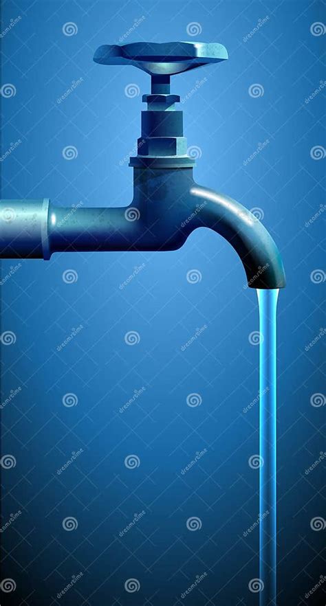 Old Water Tap Stock Vector Illustration Of Flowing Water 50617848