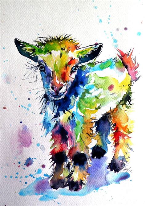 Goat Watercolor at PaintingValley.com | Explore collection of Goat ...