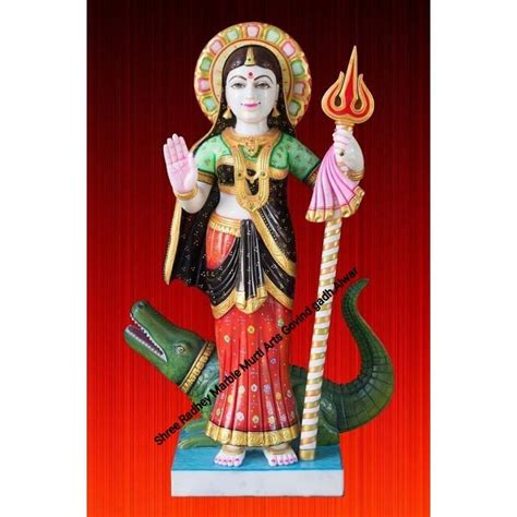 Multicolor Painted Khodiyar Mata Marble Statue For Temple At Rs