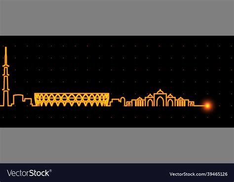 Ahmedabad light streak skyline profile Royalty Free Vector