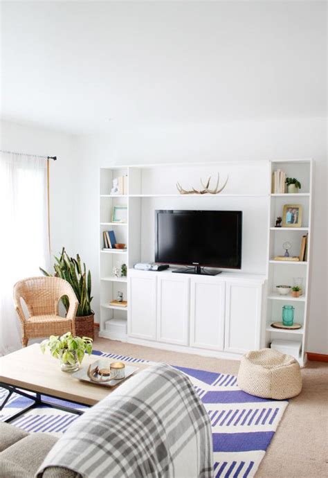 Simple Diy Ikea Hack Built In Tutorial Living Room Entertainment Center Ikea Entertainment