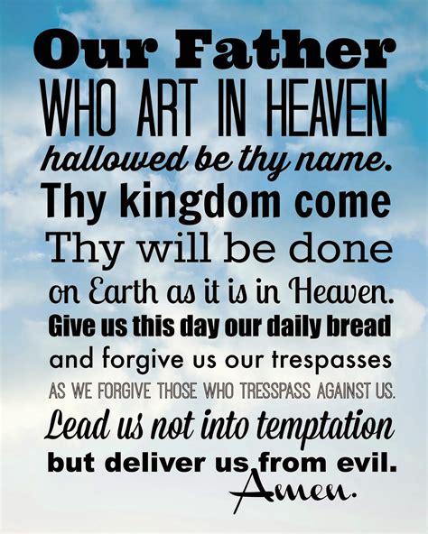 Our Father Prayer Printable