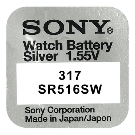 10 X Sony 317 Mini Silver Battery SR 516 SW