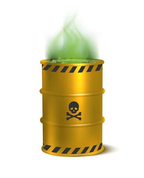 3d Realistic Vector Icon Illustration Toxic Waste Yellow Barrel