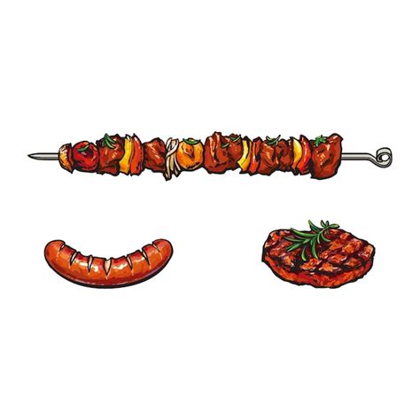 Premium Vector Grilled Sausage