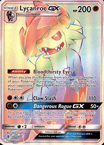 Pokemon Lycanroc Gx Secret Rare Sun Moon Guardians