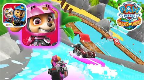 💦🏁🐕 Paw Patrol Rescue World Skye Vs Ruff Ruff Pack Wild Water Tracks