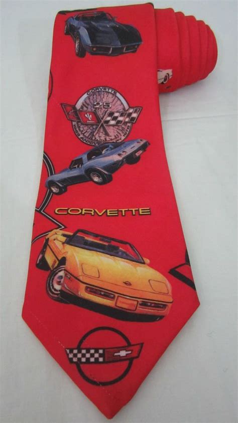 Corvette Necktie By Ralph Marlin Mens Tie Chevy Chevrolet Classic Cars