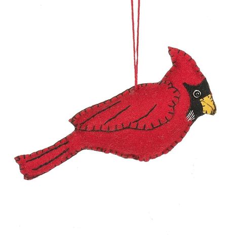 Winter Red Felt Cardinal Ornament Cardinal Ornaments Felt Christmas