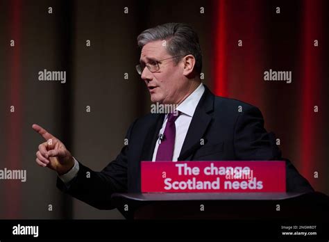 Edinburgh Scotland Uk 19 February 2023 Sir Keir Starmer Leader Of The Labour Party At The