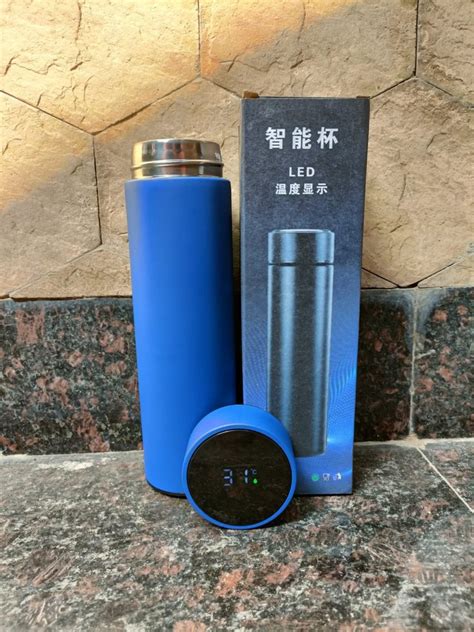 ML AEIR Blue Temperature Stainless Steel Hot And Cold Insulated Vacuum Flask Bottle At