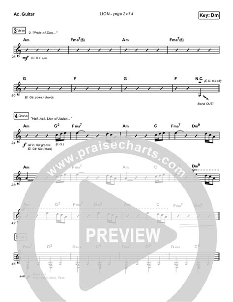 LION Choral Anthem SATB Acoustic Guitar Sheet Music PDF Elevation