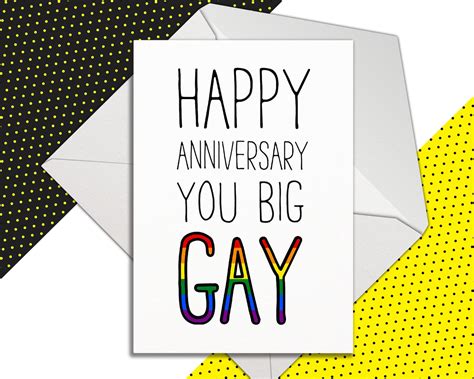 Funny Gay Anniversary Card Sarcastic Anniversary Cards Lgbt Etsy