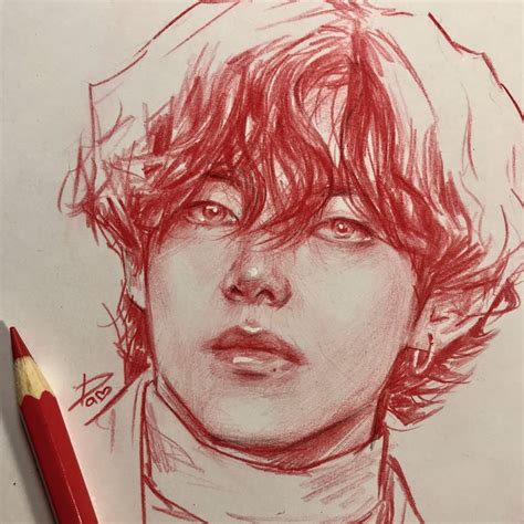 Daryart On Twitter Bts Drawings Taehyung S Art Kpop Drawings