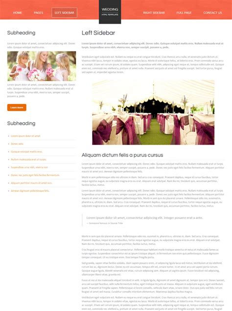 Wedding Ceremony HTML Template - Wedding - Website Templates ...