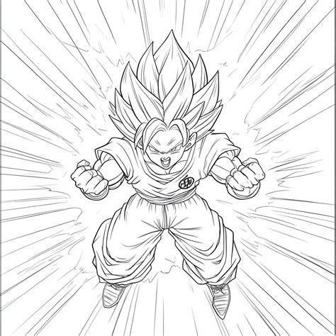 coloriage dragon ball z sangoku super saiyan 100 à imprimer gratuit