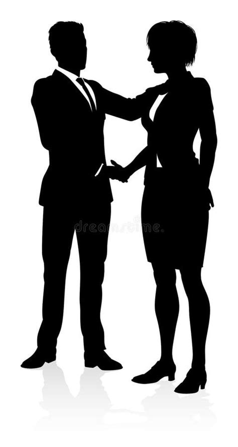 Business People Silhouette Shaking Hands