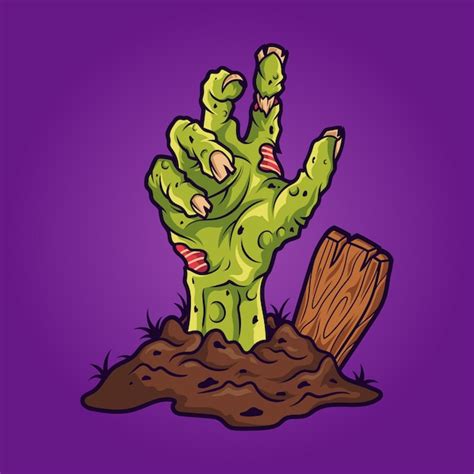 Ilustración de mano zombie Vector Premium