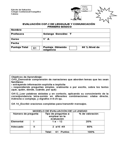 Prueba De Lenguaje Cof 2 Doc Docmiercoles Pdf Luna Tierra