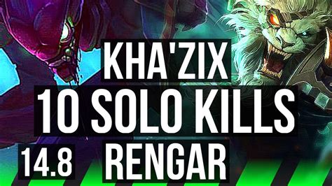 KHA ZIX Vs RENGAR JGL 10 Solo Kills Legendary 20 3 7 800 Games